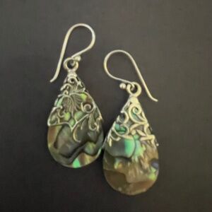 Floral Vine Teardrop silver earrings
